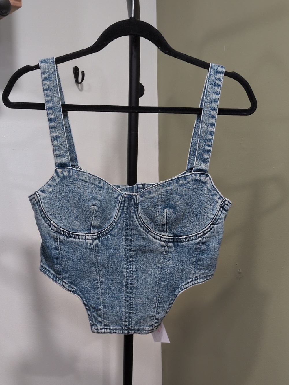 BOBBLES & LACE Denim Corset Top (M)